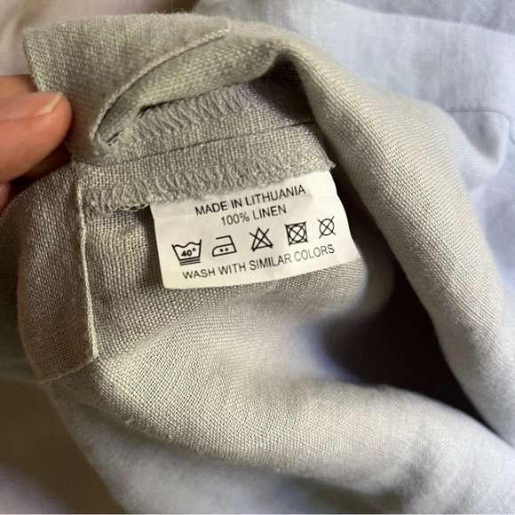 LHI Lithuanian 100% Linen Cap Sleeve Top Blouse in Dove Gray Size XS - Picture 7 of 9